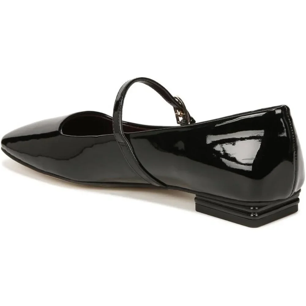 Franco Sarto Womens Black Patent Faux Leather Tinsley Mary Jane Ballet Flats - Picture 3 of 9